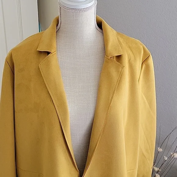 Faux Suede three quarter length coat - Picture 4 of 5